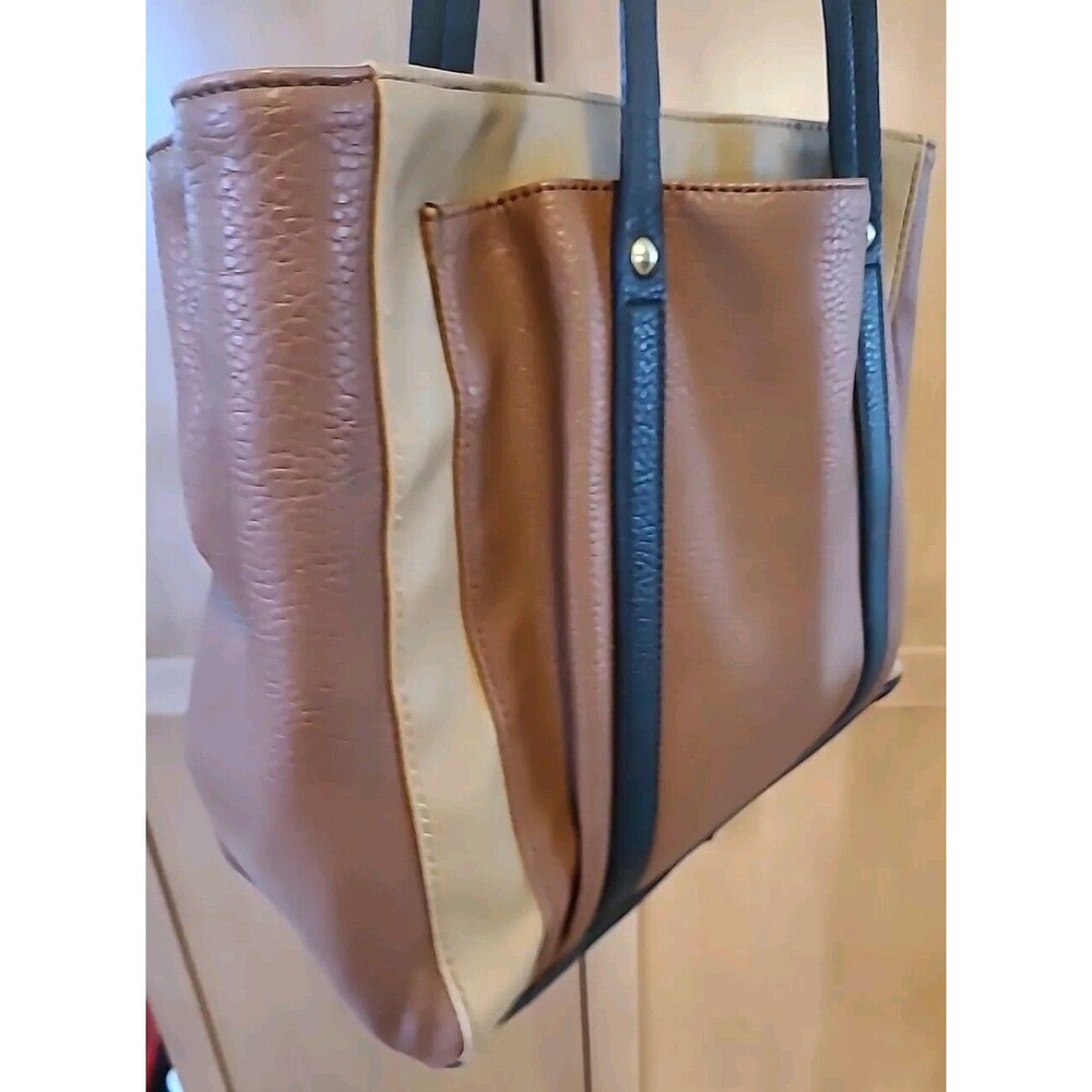 RELIC Faux Leather  Hand Shoulder Bag Purse Browns w Black RETRO Y2K - Picture 12 of 13